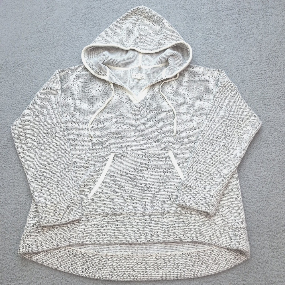 Lou & Grey for Loft Hoodie Womens XL Speckled Gray Soft Knit Pullover Sweatshirt